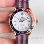 (OM) Swiss Replica Omega Commander's 007 James Bond Watch Gold Case Nato Strap